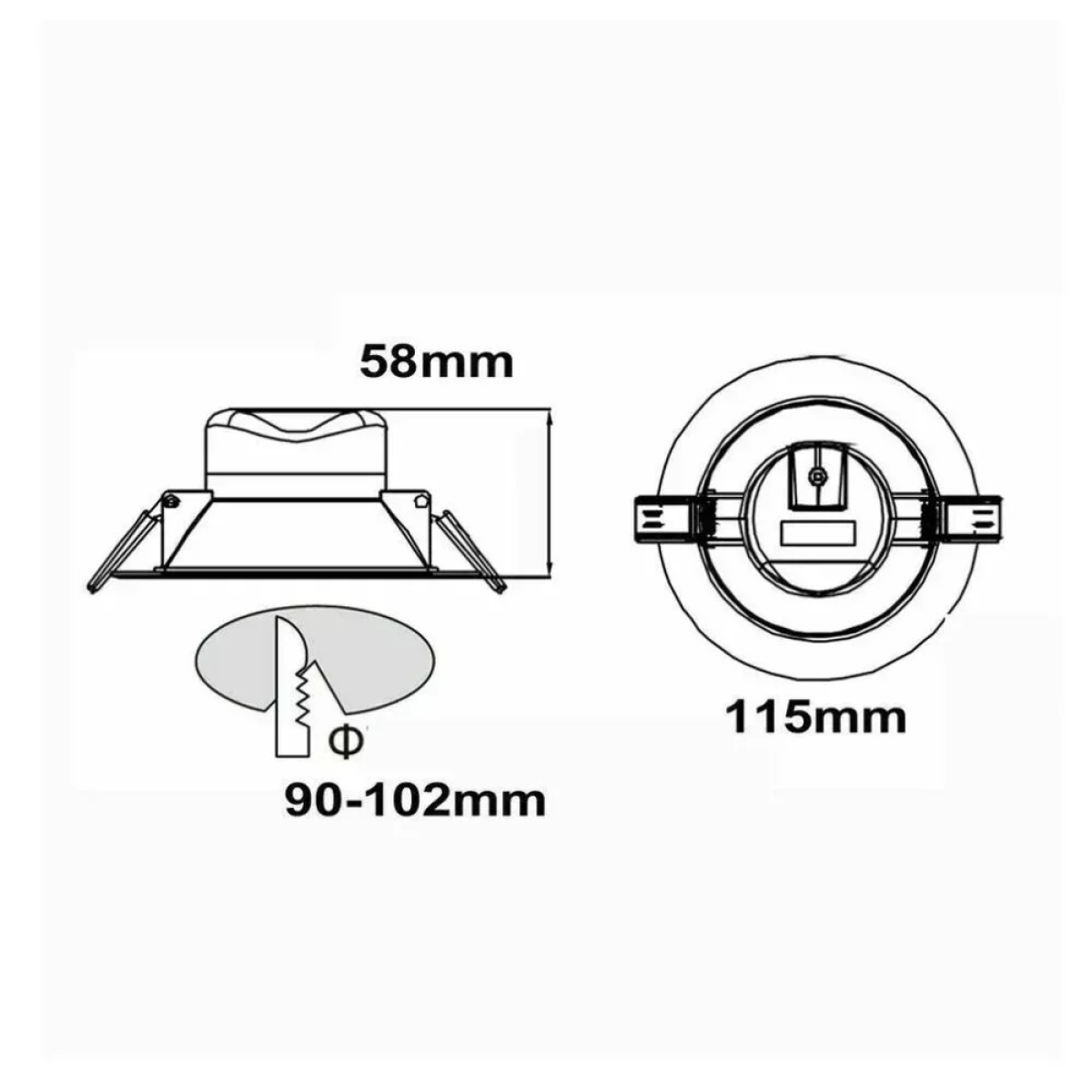 Aigostar Σποτ Οροφής Χωνευτό Στρογγυλό Led Panel Φ115 10W 6000K Ψυχρό Λευκό Φως 230V σε Λευκό Χρώμα IP44