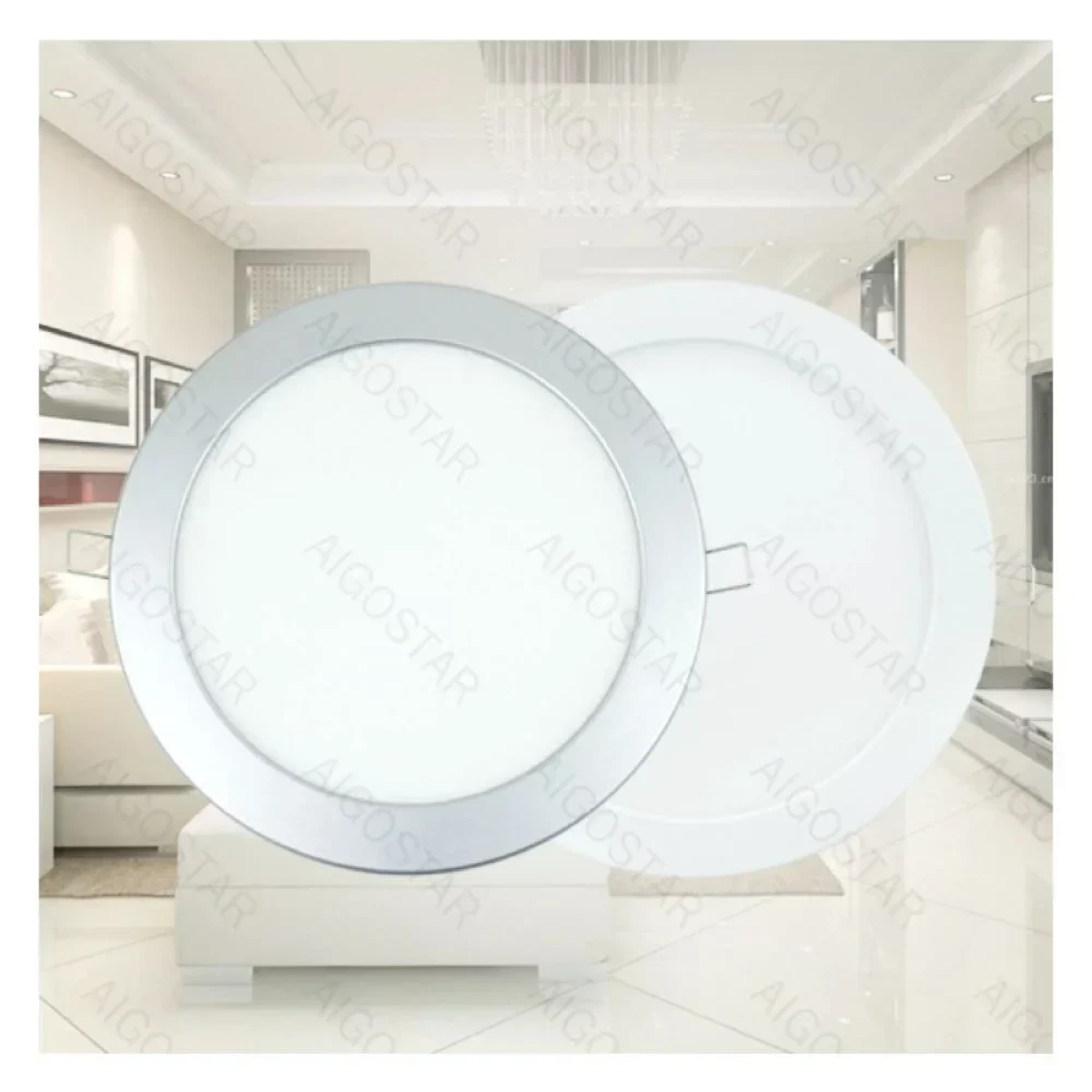 Aigostar Στρογγυλό Panel Χωνευτό LED 16W 4000K 1200Lm Φ205mm 230V AC Ασημί