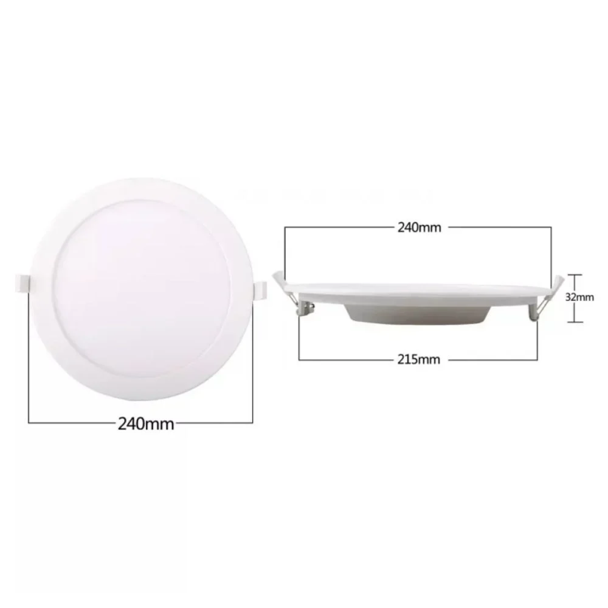 Aigostar Στρογγυλό Panel Χωνευτό LED 24W 6000K 1740Lm Φ240mm 230V AC Λευκό
