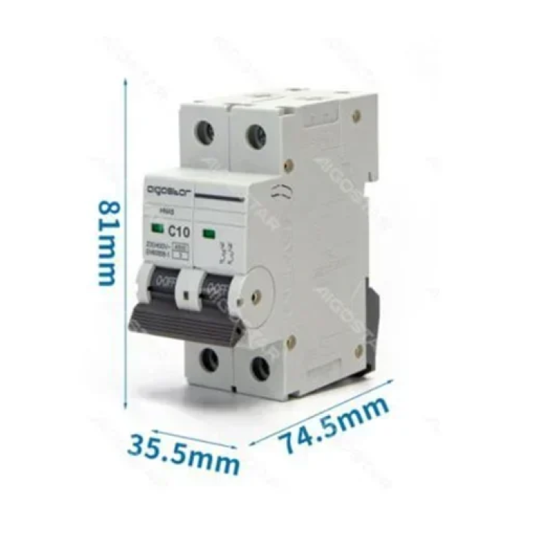 Ασφάλεια MCB 2P 10A C Curve - Aigostar γκρι