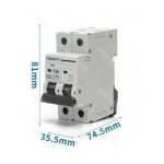 Ασφάλεια MCB 2P 40A C Curve - Aigostar γκρι