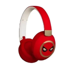 Ασύρματα αναδιπλούμενα On Ear ακουστικά Spiderman με LED φωτισμό ZY-2407 κόκκινα