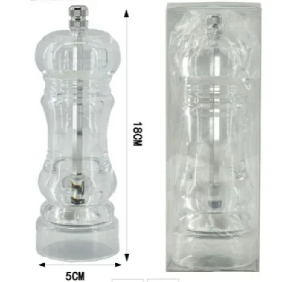 Χειροκίνητος Μύλος Μπαχαρικών Πλαστικός 18cm 37026