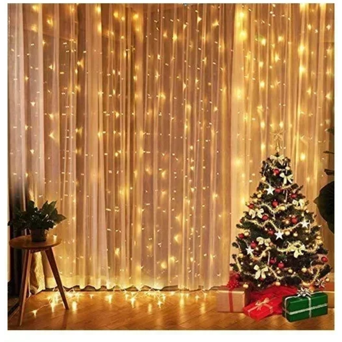 Χριστουγεννιάτικα λαμπάκια "κουρτίνα" 100LED 3m (1m*1m) θερμού φωτισμού Aigostar - Image 3