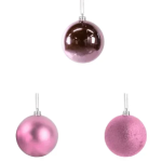 Χριστουγεννιάτικη Πλαστική Ροζ Μπάλα 4cm Σετ 20 τμχ 7901434