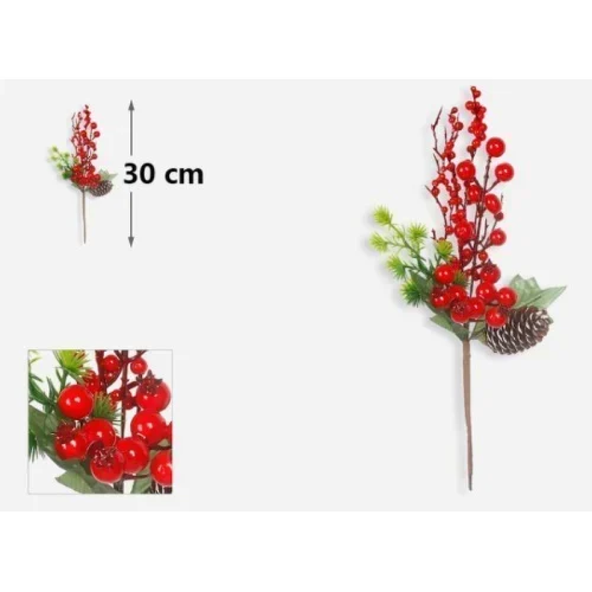 Χριστουγεννιάτικο Διακοσμητικό Κλαδί Berries 30cm 7990866