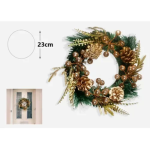 Χριστουγεννιάτικο Στεφάνι Στολισμένο 23cm Kmt 2905377
