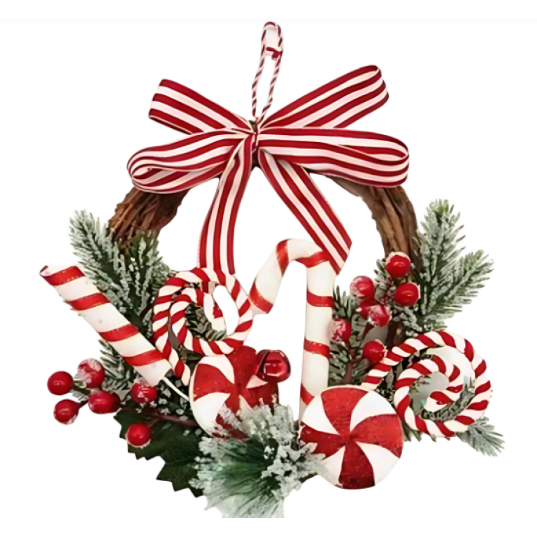 Χριστουγεννιάτικο Στεφάνι Στολισμένο 23cm Kmt 7990892