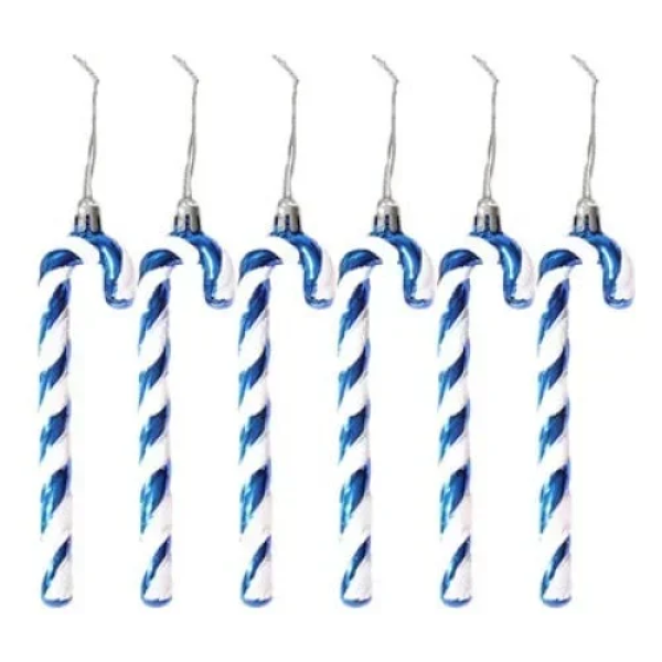 Χριστουγεννιάτικο Στολίδι Candy Cane Μπλε Σετ 6 τμχ 7991905