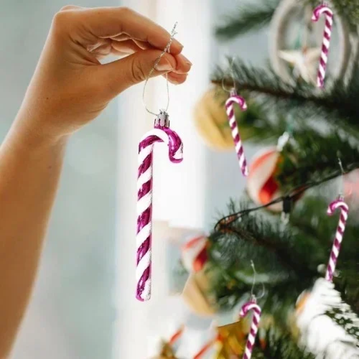 Χριστουγεννιάτικο Στολίδι Candy Cane Κόκκινο Σετ 6 τμχ 7991905