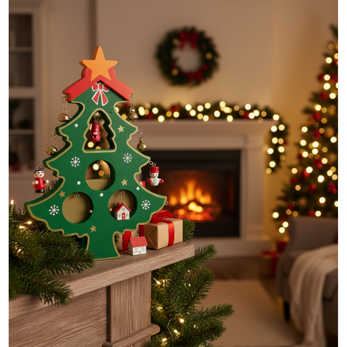 Δέντρο-Ξύλινα Στολίδια σετ 12 τεμ 22x18cm Xmasfest 1132698 - Image 2