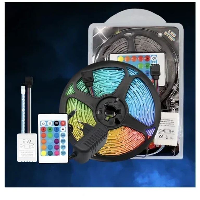 Διακοσμητική ταινία LED 5050-18RGB 5m με τηλεχειριστήριο