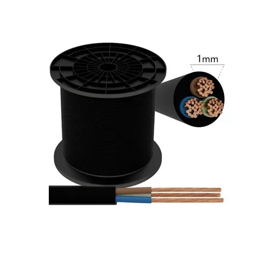 Εύκαμπτο καλώδιο H05VV-F 3x1.0mm 120m - μαύρο