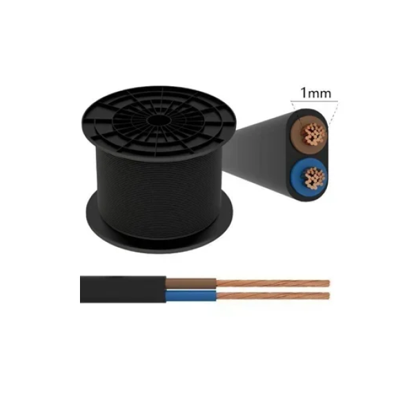 Εύκαμπτο καλώδιο H05VVH2-F 2x1.0mm 100m - μαύρο