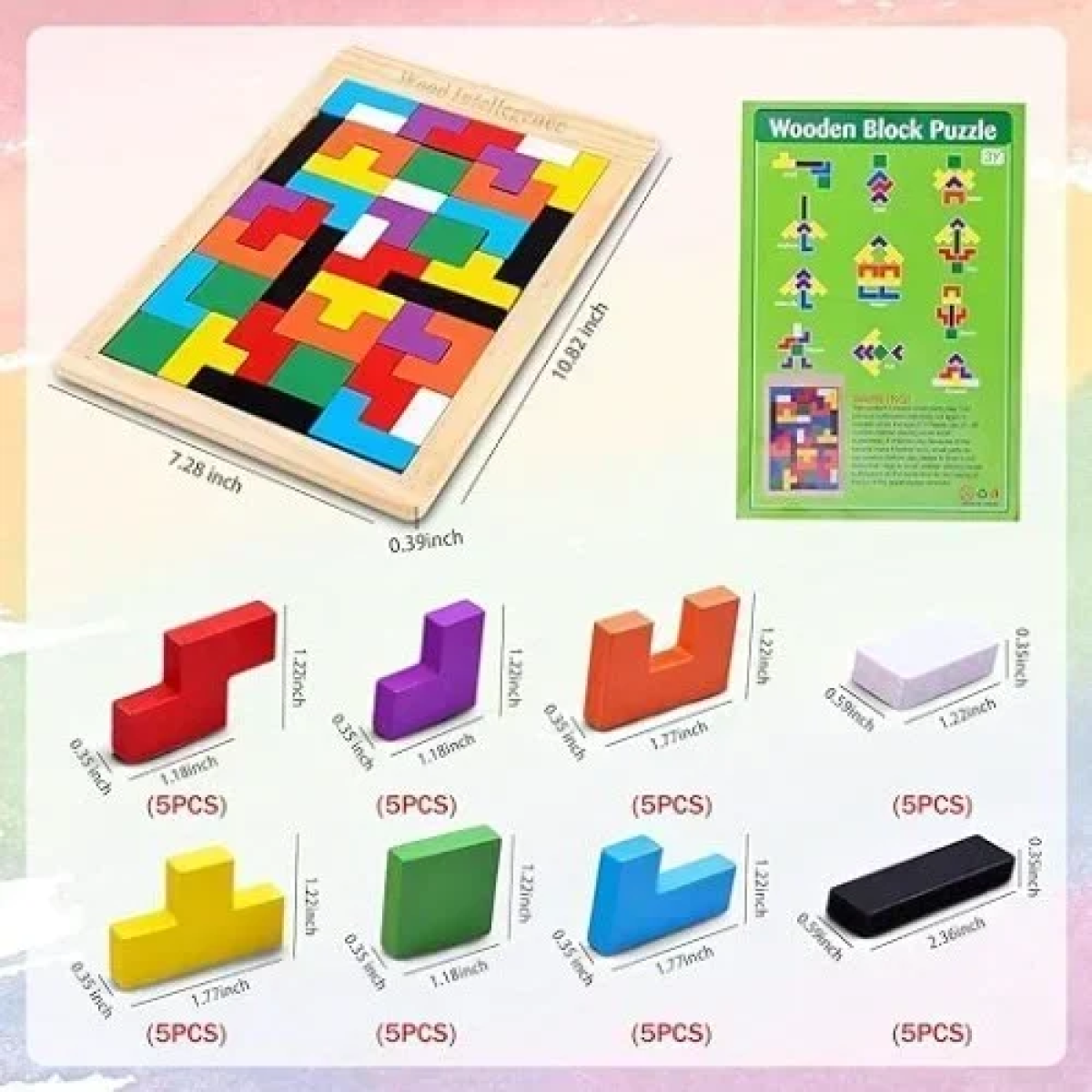 Εκπαιδευτικό Ξύλινο Puzzle Tetris Wood Intelligence SDS-26138