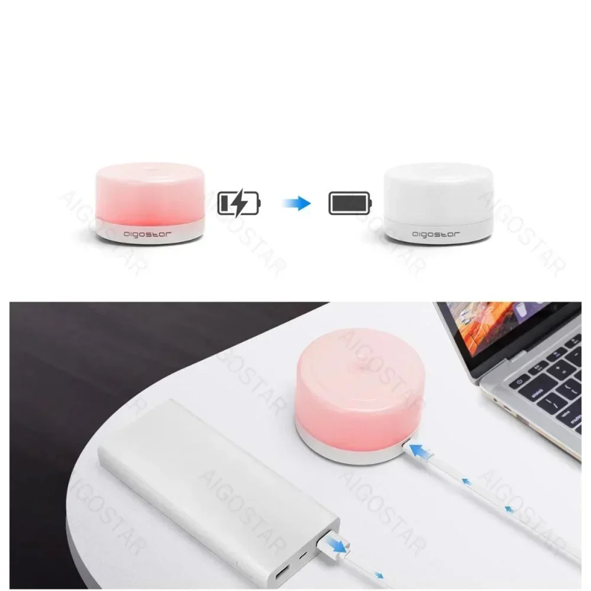 Επαναφορτιζόμενο Φωτάκι Νυκτός Usb LED Dimmable 2τμχ