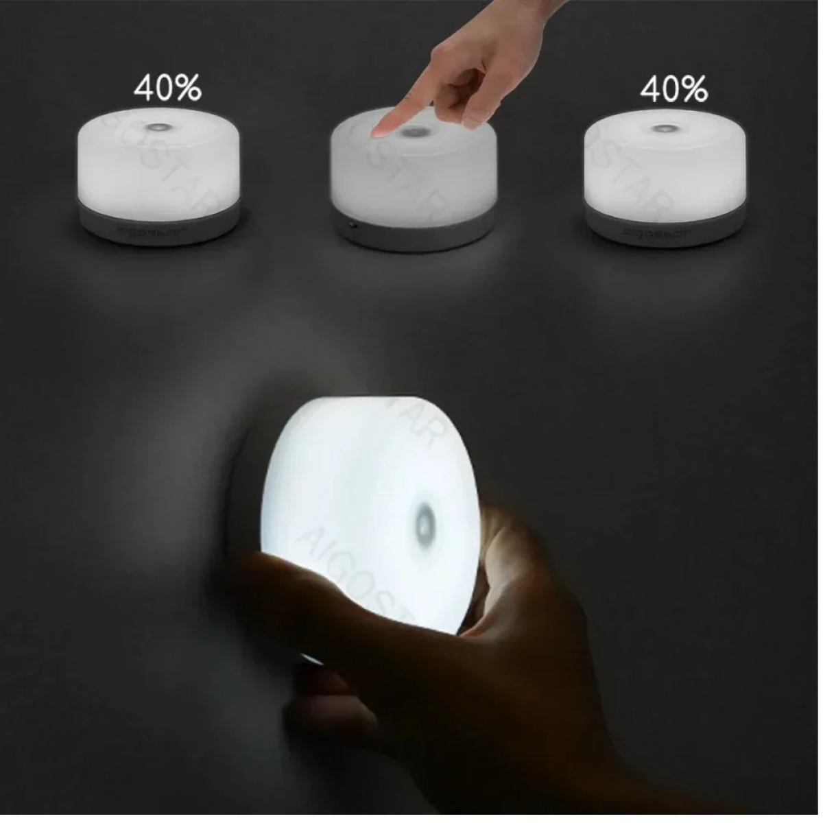 Επαναφορτιζόμενο Φωτάκι Νυκτός Usb LED Dimmable 2τμχ