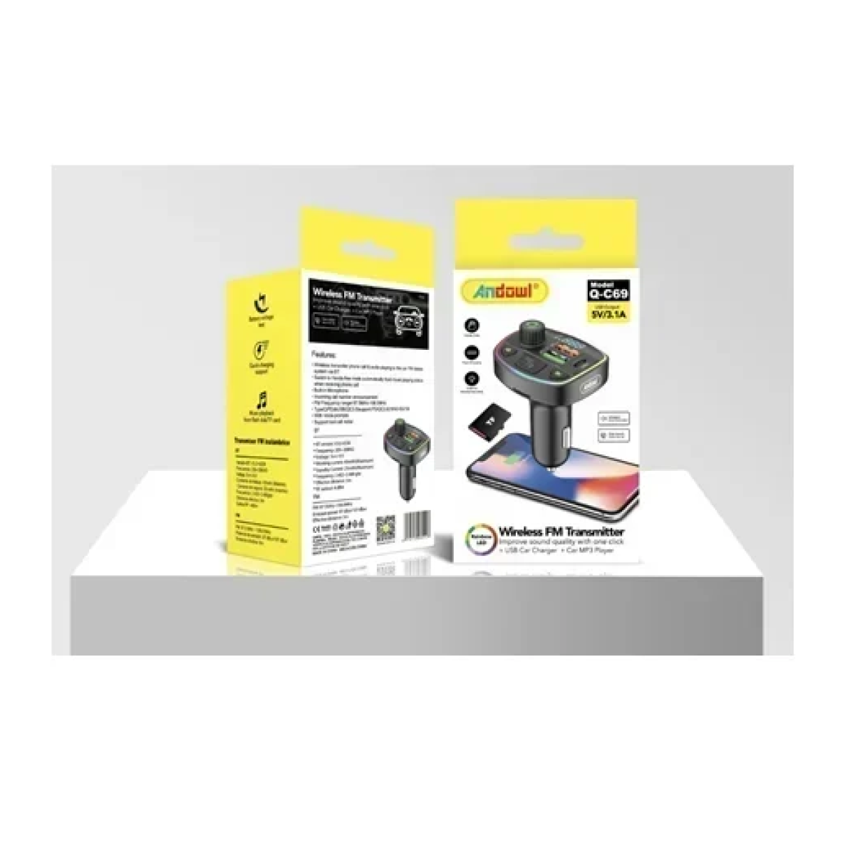 FM Transmitter/MP3 Player αυτοκινήτου Andowl Q-C69 μαύρο