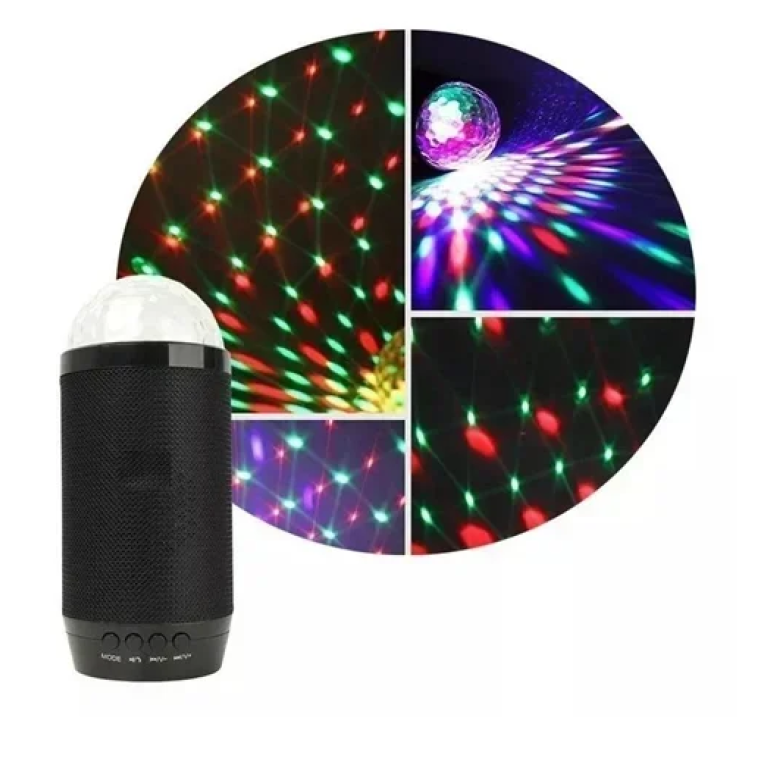 Φορητό ασύρματο ηχείο Bluetooth 5W με φωτισμό RGB - μαύρο