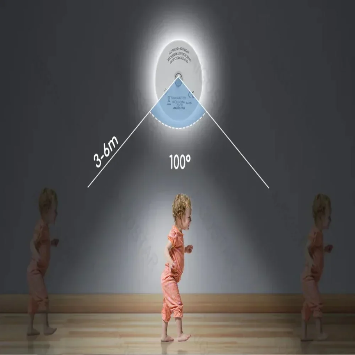 Φωτιστικό LED Νυκτός με Αισθητήρα Κίνησης PIR Usb