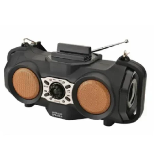 FP-90-S Ασύρματο Ραδιόφωνο Bluetooth FM με Ηλιακό Πάνελ - Καφέ