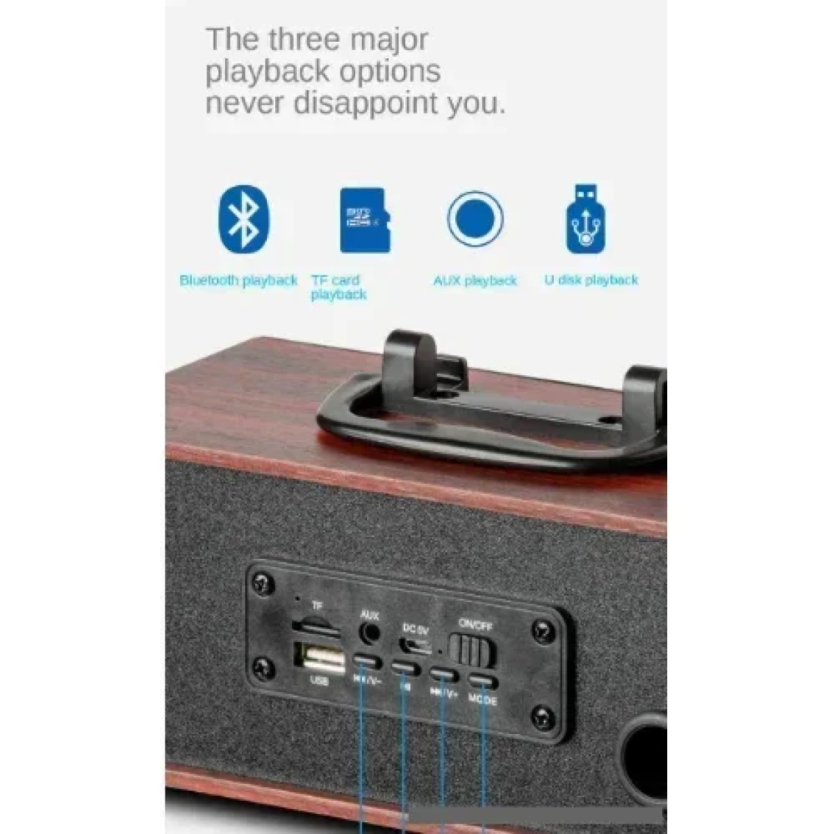 FT-3007 Φορητό Ξύλινο Ηχείο 2'' Bluetooth/USB/TF Card/AUX