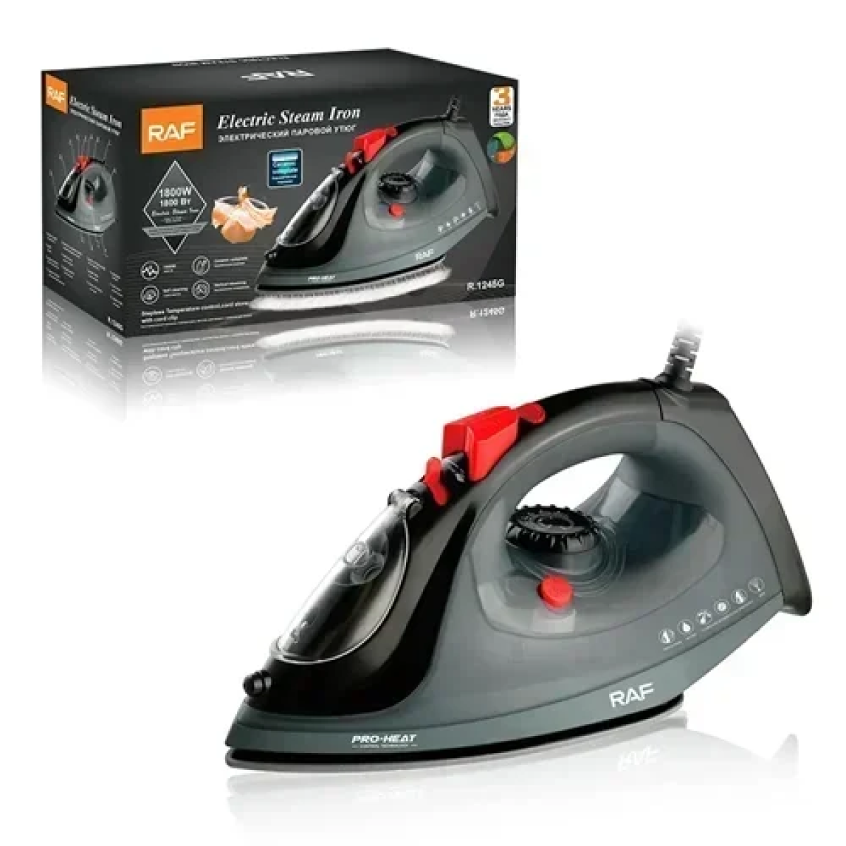 Ηλεκτρικό σίδερο ατμού 1800W RAF R.1245G γκρι - Image 3
