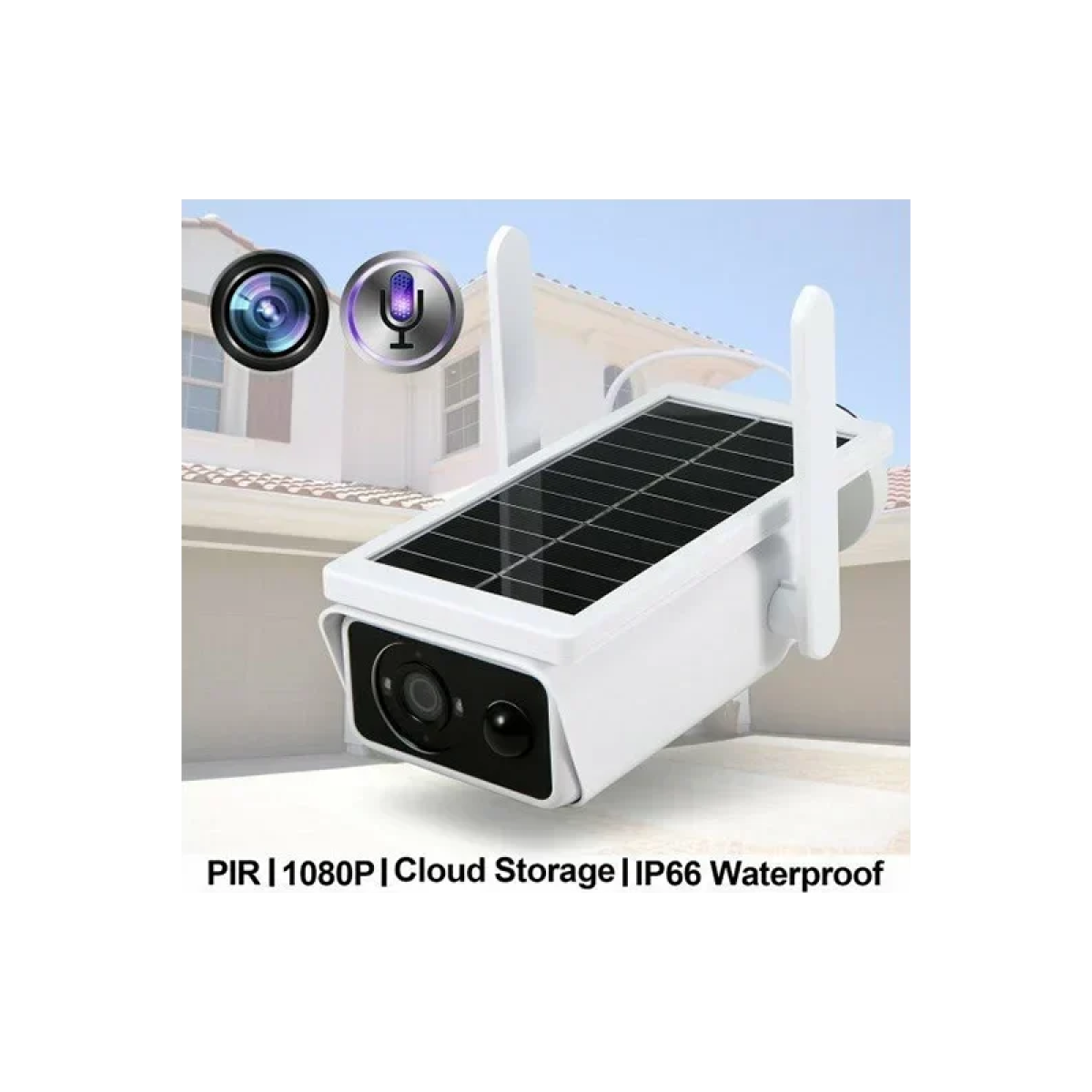 Ηλιακή αδιάβροχη Solar Wifi Camera Full HD 1080p με νυχτερινή λήψη - λευκή - Image 3