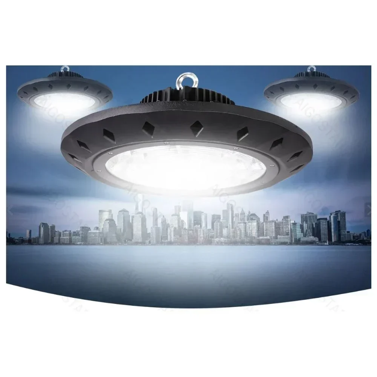 Καμπάνα LED SMD UFO High Bay 200W 230V 26000lm 120° Αδιάβροχη IP65 Ψυχρό Λευκό 5700k - Μαύρο