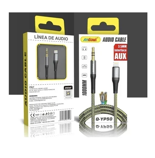 Καλώδιο σύνδεσης 3.5mm σε Lightning Andowl Q-YP50 πράσινο