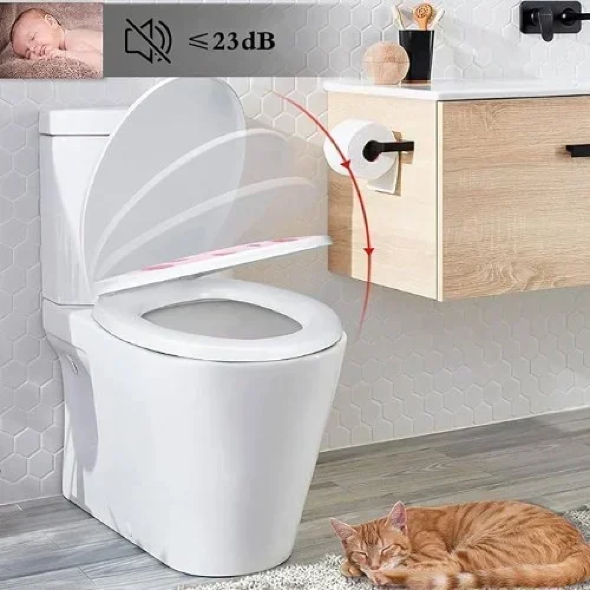 Καπάκι Λεκάνης Τουαλέτας Πλαστικό 380036 - Εμπριμέ με Λουλούδια