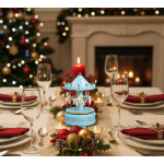 Καρουζέλ Κουρδιστό Γαλάζιο 16x11cm Xmasfest 1133607 - 1 τμχ - Image 2