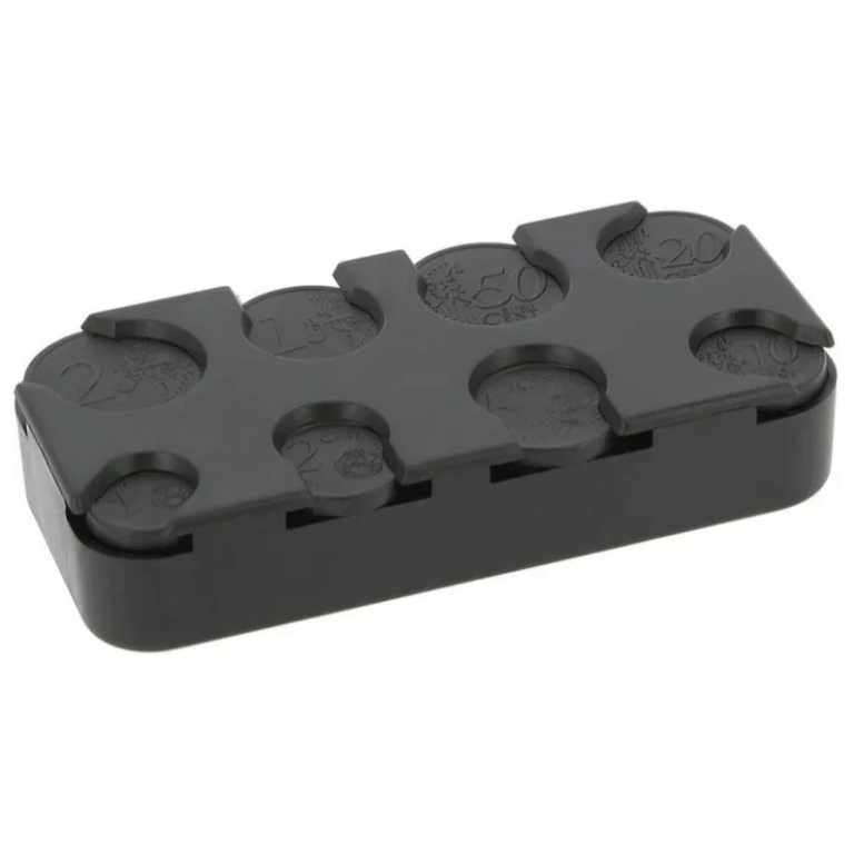 Κερματοθήκη 8 Θέσεων Με Ελατήριο Euro Coin Dispenser 25628 Μαύρη