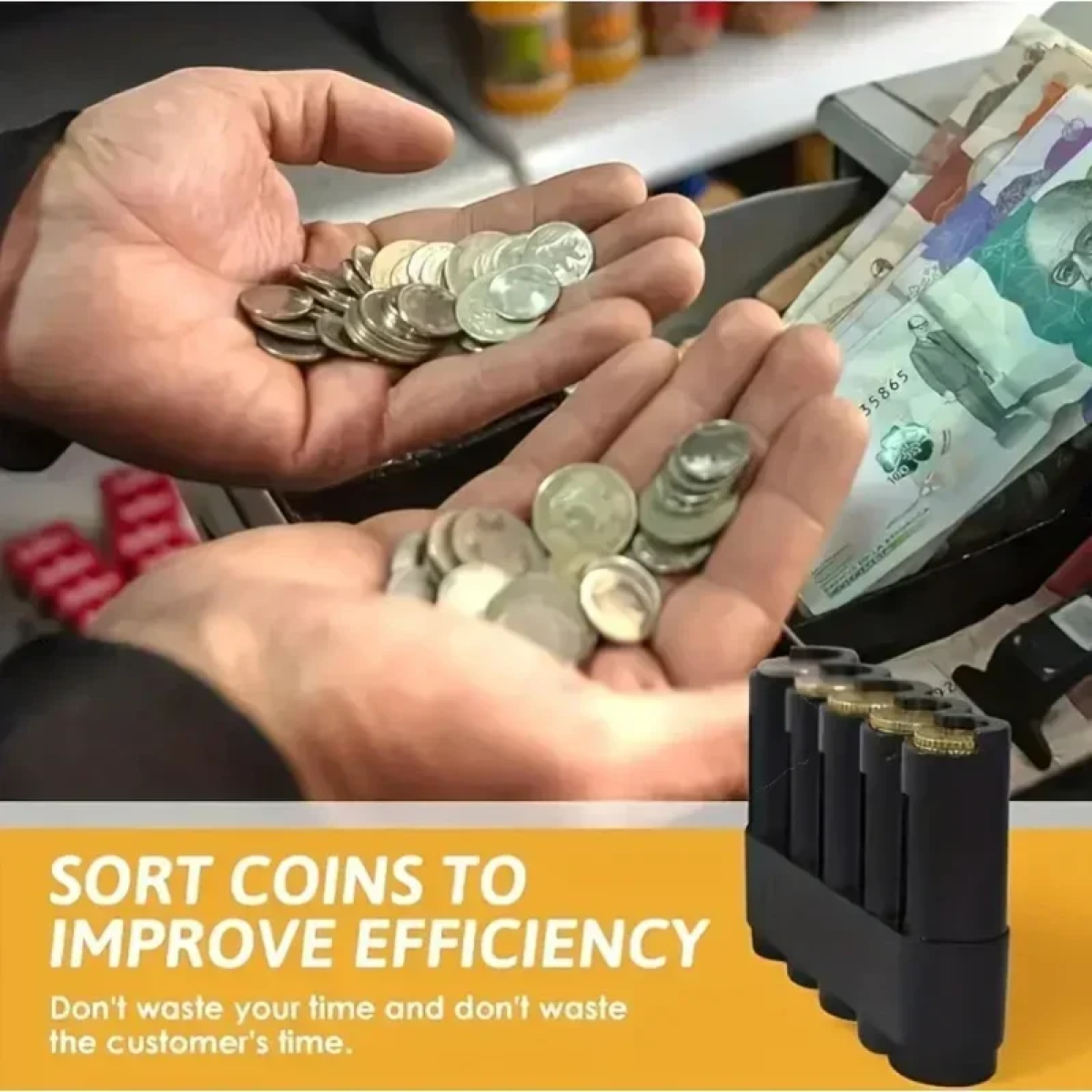 Κερματοθήκη 8 Θέσεων Με Ελατήριο Euro Coin Dispenser 8.2X12.5εκ 25629 Μαύρη