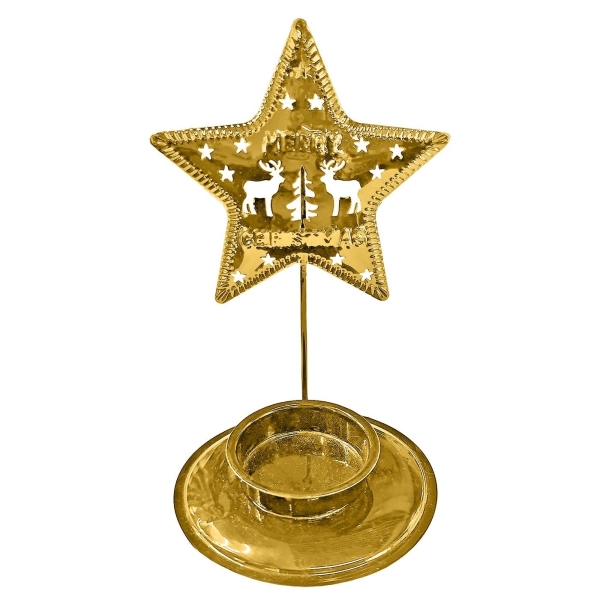 Κηροπήγιο Ρεσώ Άστρο Μεταλλικό 14,5x ø8cm Xmasfest 1133787 - 1 τμχ