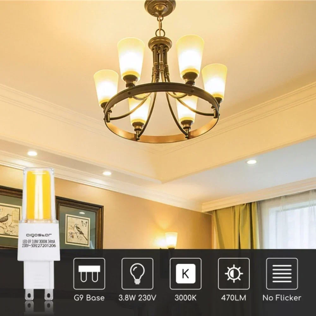 Λάμπα LED G9 3.8W 3000K Aigostar