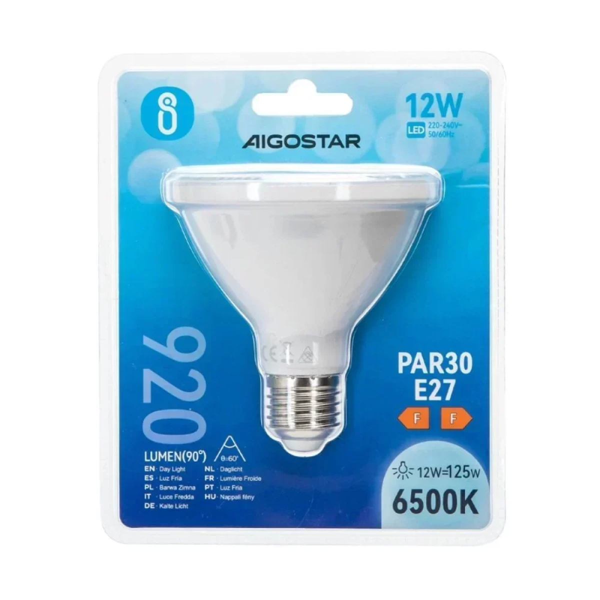 Λάμπα LED PAR30 12W 920lm E27 Ψυχρό Aigostar