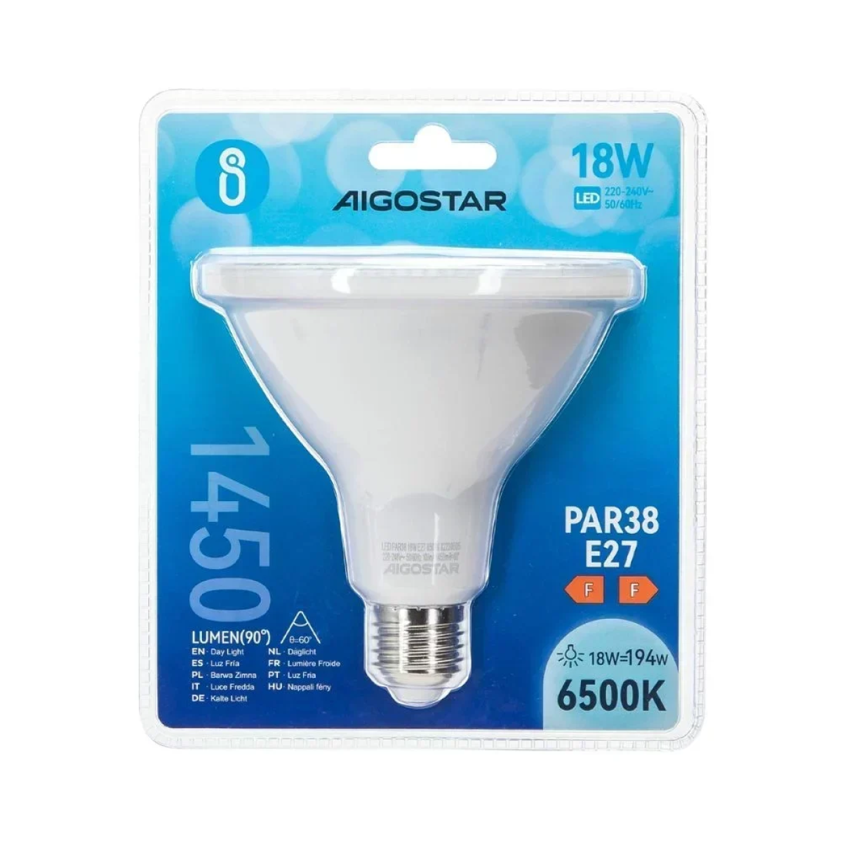 Λάμπα LED PAR38 18W 1450lm E27 Ψυχρό Aigostar