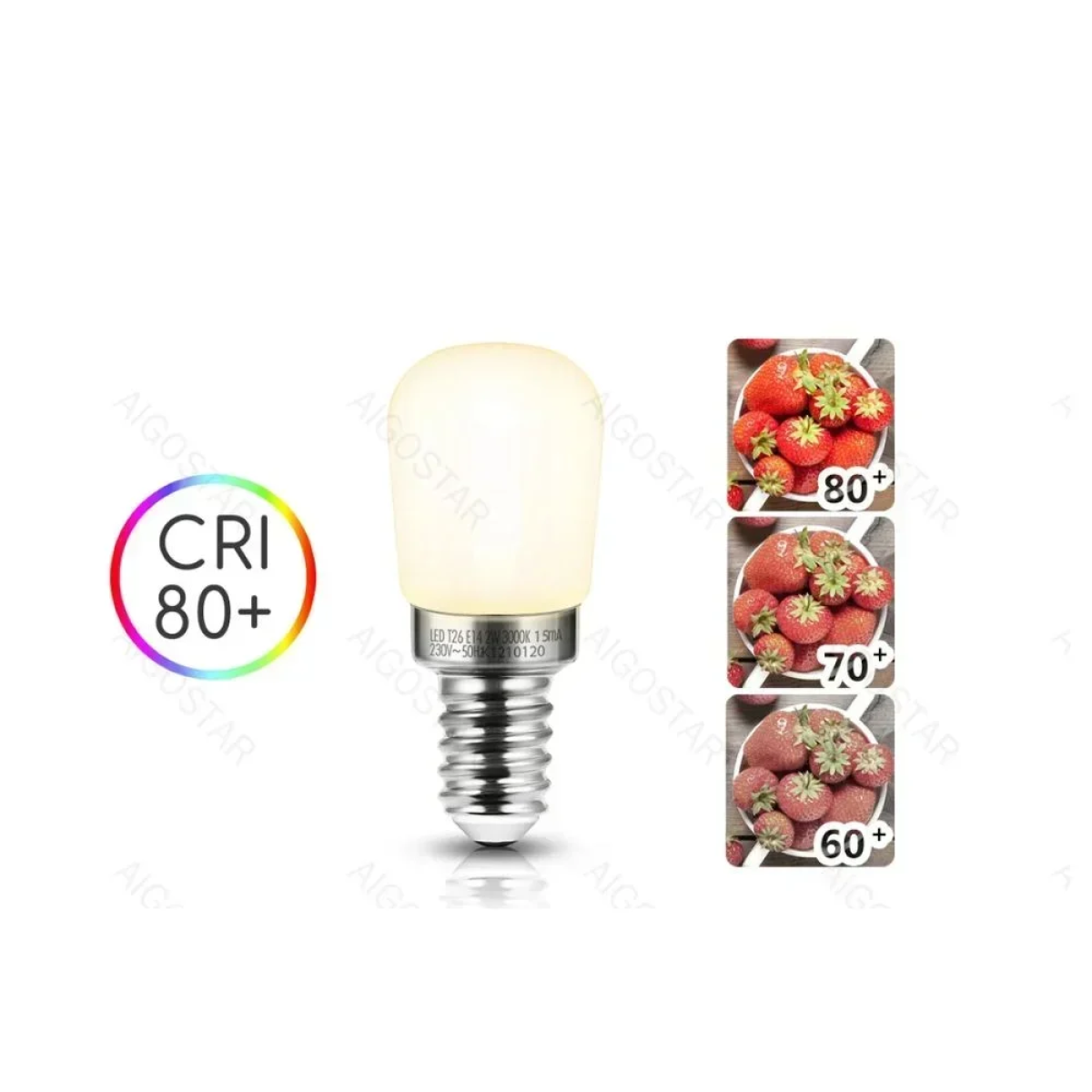 Λάμπα Ψυγείου LED E14 T26 2.5W 3000K Aigostar