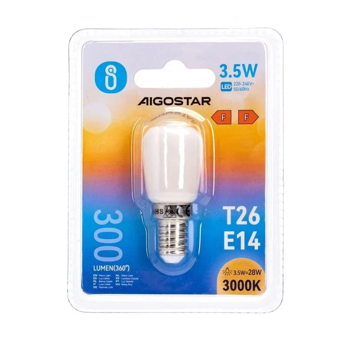 Λάμπα Ψυγείου LED E14 T26 3.5W 3000K Aigostar