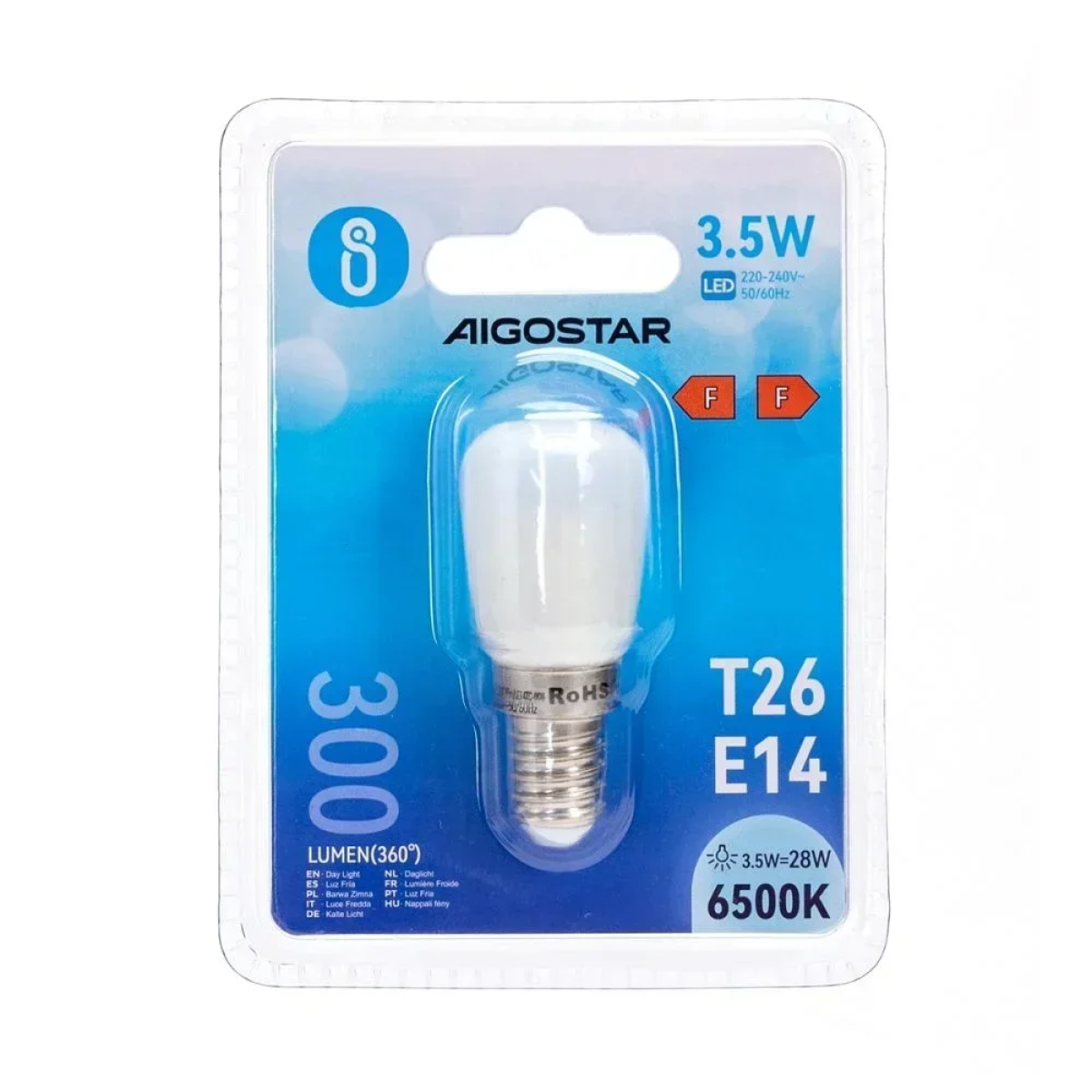 Λάμπα Ψυγείου LED E14 T26 3.5W 6500K Aigostar