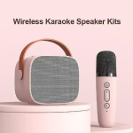 Ασύρματο Ηχείο Bluetooth 6W με λαβή μεταφοράς & μικρόφωνο Karaoke - Ροζ