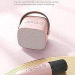 Ασύρματο Ηχείο Bluetooth 6W με λαβή μεταφοράς & μικρόφωνο Karaoke - Ροζ