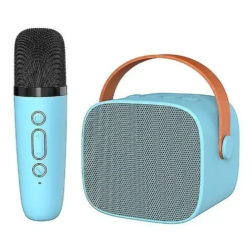 K1 Ασύρματο Ηχείο Bluetooth 6W Με Λαβή Μεταφοράς &Amp; Μικρόφωνο Karaoke - Μπλε