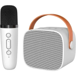 Ασύρματο Ηχείο Bluetooth 6W με λαβή μεταφοράς & μικρόφωνο Karaoke - Λευκό