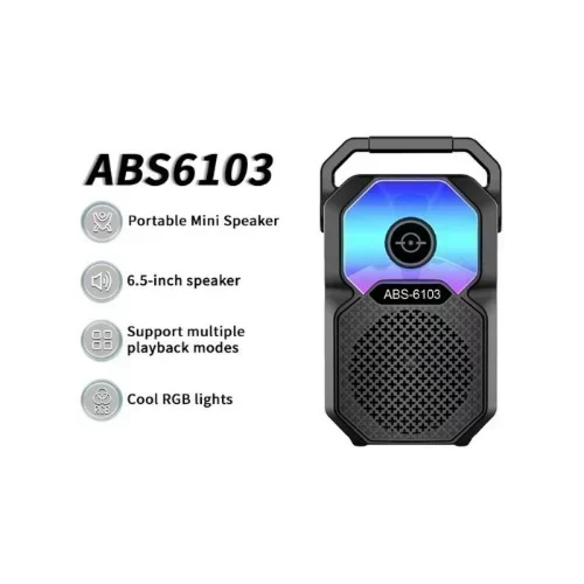 ABS-6103 Ασύρματο Φορητό Ηχοσύστημα Bluetooth/WiFi 8W Multimedia Player με LED RGB Φωτισμό