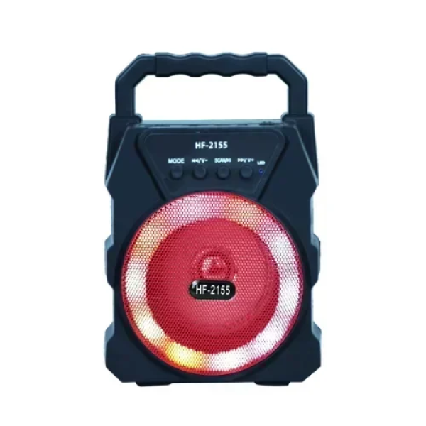 HF-2155 Ασύρματο Φορητό Ηχείο 3'' Bluetooth με LED RGB Φωτισμό - Μαύρο/Κόκκινο