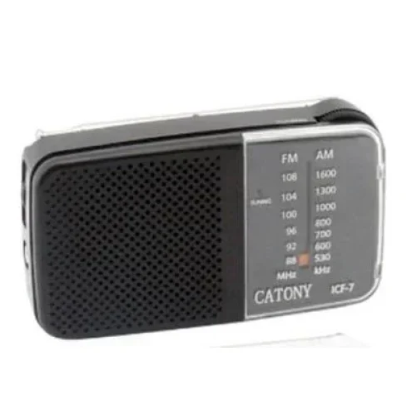 Φορητό Αναλογικό Ρετρό Ραδιόφωνο AM-FM Μπαταρίας Catony ICF-7 Μαύρο