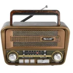 RX-733BT Retro Επιτραπέζιο Ραδιόφωνο Επαναφορτιζόμενο με Bluetooth & USB Καφέ