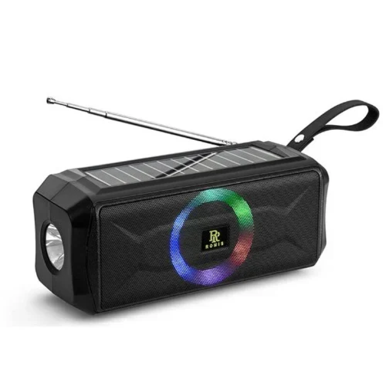 Rm-S516 Φορητό Ασύρματο Ηχείο Bluetooth με φακό & ηλιακό πάνελ φόρτισης - Μαύρο